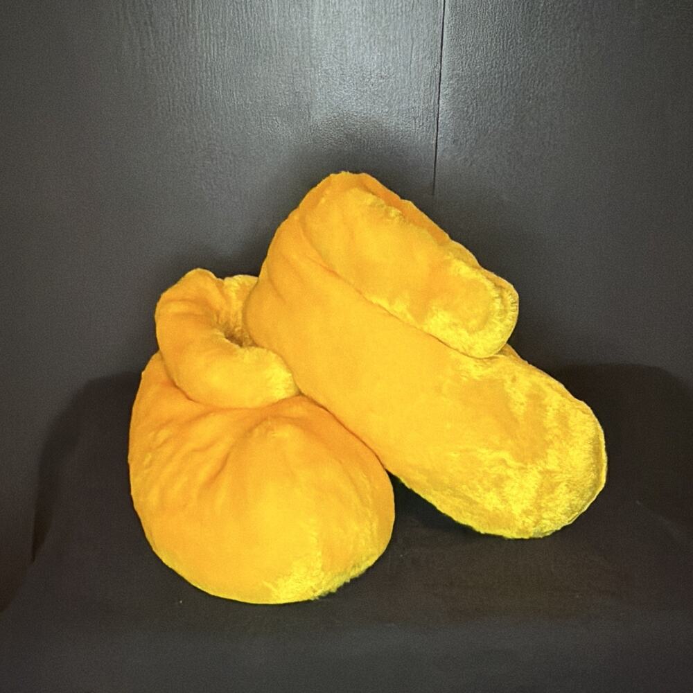 Disney Adult Large Yellow Plush Slip-On Slippers Non-Slip Logo Women's 12